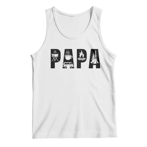Camping Papa Tank Top Camper Dad Fathers Day Gift TS12 White Print Your Wear
