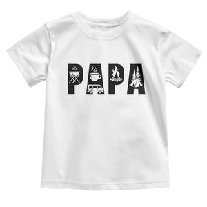 Camping Papa Toddler T Shirt Camper Dad Fathers Day Gift TS12 White Print Your Wear