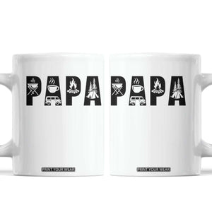 Camping Papa Coffee Mug Camper Dad Fathers Day Gift TS12 White Print Your Wear