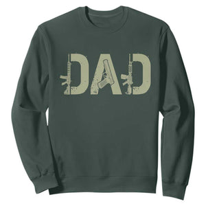 Gun Lover Dad Sweatshirt Funny Hunter Dad Fathers Day Gift TS12 Dark Forest Green Print Your Wear