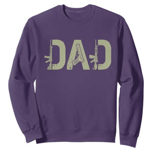 Gun Lover Dad Sweatshirt Funny Hunter Dad Fathers Day Gift TS12 Purple Print Your Wear
