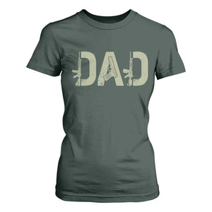 Gun Lover Dad T Shirt For Women Funny Hunter Dad Fathers Day Gift TS12 Dark Forest Green Print Your Wear