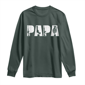 Proud Hunter Dad Long Sleeve Shirt Funny Hunting Lifestyle Fathers Day Gift TS12 Dark Forest Green Print Your Wear