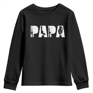 Proud Hunter Dad Youth Sweatshirt Funny Hunting Lifestyle Fathers Day Gift TS12 Black Print Your Wear