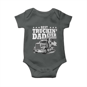 Best Truckin Dad Ever Baby Onesie Trucker Papa Fathers Day Gift TS12 Dark Heather Print Your Wear