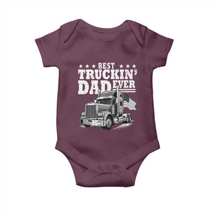 Best Truckin Dad Ever Baby Onesie Trucker Papa Fathers Day Gift TS12 Maroon Print Your Wear