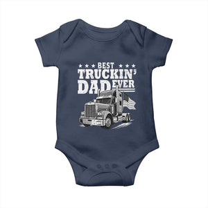 Best Truckin Dad Ever Baby Onesie Trucker Papa Fathers Day Gift TS12 Navy Print Your Wear