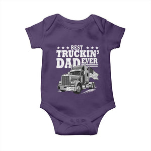 Best Truckin Dad Ever Baby Onesie Trucker Papa Fathers Day Gift TS12 Purple Print Your Wear