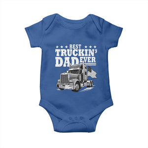 Best Truckin Dad Ever Baby Onesie Trucker Papa Fathers Day Gift TS12 Royal Blue Print Your Wear