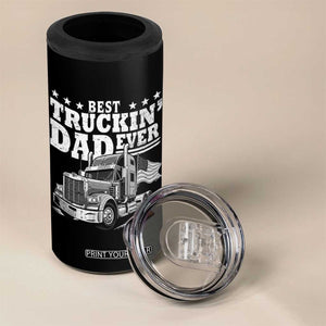 Best Truckin Dad Ever 4 in 1 Can Cooler Tumbler Trucker Papa Fathers Day Gift TS12 Print Your Wear