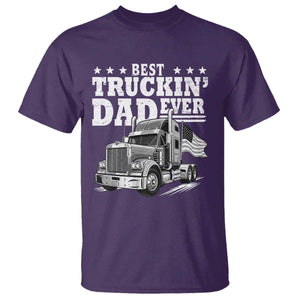 Best Truckin Dad Ever T Shirt Trucker Papa Fathers Day Gift TS12 Purple Print Your Wear
