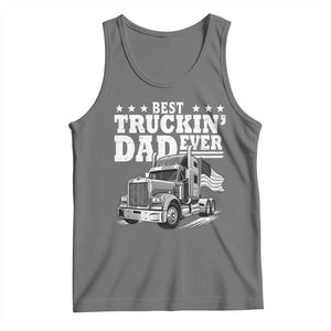 Best Truckin Dad Ever Tank Top Trucker Papa Fathers Day Gift TS12 Black Heather Print Your Wear