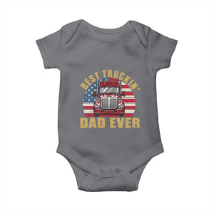 Best Truckin Dad Ever Baby Onesie Funny Driver Fathers Day Gift TS12 Charcoal Print Your Wear