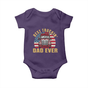 Best Truckin Dad Ever Baby Onesie Funny Driver Fathers Day Gift TS12 Purple Print Your Wear