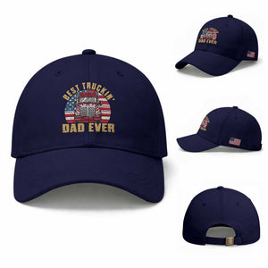 Best Truckin Dad Ever Baseball Cap Funny Driver Fathers Day Gift TS12 Baseball Cap Universal Fit Dark Blue Print Your Wear