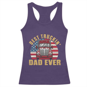 Best Truckin Dad Ever Racerback Tank Top Funny Driver Fathers Day Gift TS12 Purple Print Your Wear