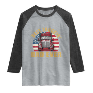 Best Truckin Dad Ever Raglan Shirt Funny Driver Fathers Day Gift TS12 Heather Gray Heather Charcoal Print Your Wear