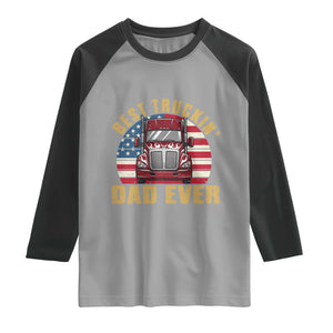 Best Truckin Dad Ever Raglan Shirt Funny Driver Fathers Day Gift TS12 Sport Gray Black Print Your Wear