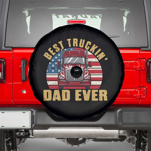 Best Truckin Dad Ever Spare Tire Cover Funny Driver Fathers Day Gift TS12 Black Print Your Wear