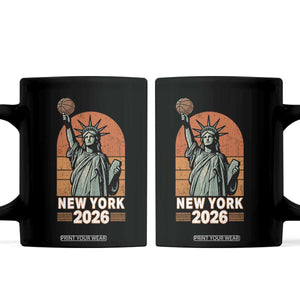 Vintage Statue Of Liberty Basketball Coffee Mug New York Sports Lover