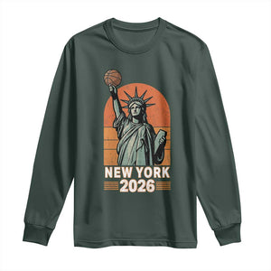 Vintage Statue Of Liberty Basketball Long Sleeve Shirt New York Sports Lover