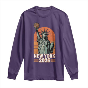 Vintage Statue Of Liberty Basketball Long Sleeve Shirt New York Sports Lover