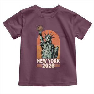 Vintage Statue Of Liberty Basketball Toddler T Shirt New York Sports Lover