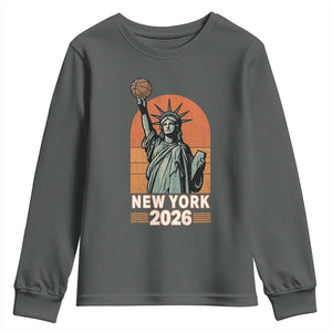 Vintage Statue Of Liberty Basketball Youth Sweatshirt New York Sports Lover