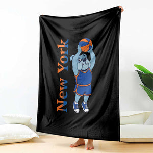 Funny Bulldog Playing Basketball Throw Blanket New York Pride