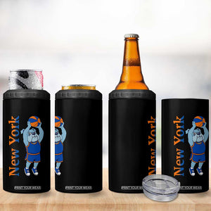 Funny Bulldog Playing Basketball 4 in 1 Can Cooler Tumbler New York Pride