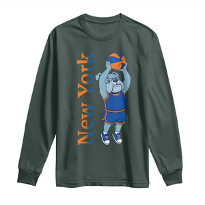 Funny Bulldog Playing Basketball Long Sleeve Shirt New York Pride