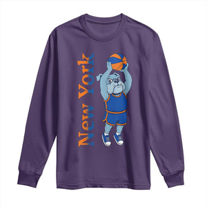 Funny Bulldog Playing Basketball Long Sleeve Shirt New York Pride