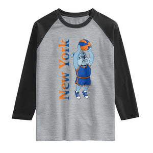 Funny Bulldog Playing Basketball Raglan Shirt New York Pride