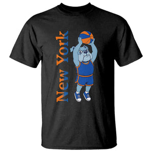 Funny Bulldog Playing Basketball T Shirt New York Pride