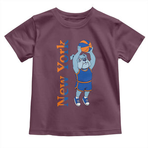 Funny Bulldog Playing Basketball Toddler T Shirt New York Pride