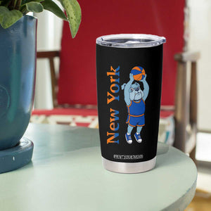 Funny Bulldog Playing Basketball Tumbler Cup New York Pride
