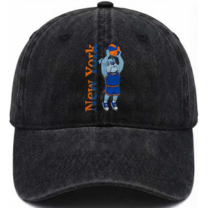 Funny Bulldog Playing Basketball Washed Cotton Baseball Cap New York Pride