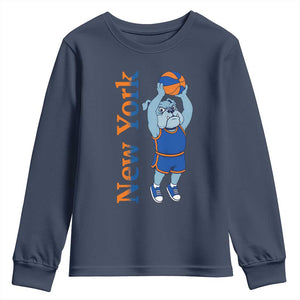 Funny Bulldog Playing Basketball Youth Sweatshirt New York Pride