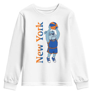 Funny Bulldog Playing Basketball Youth Sweatshirt New York Pride