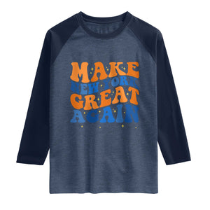 Make New York Great Again Raglan Shirt Retro Wave Graphic