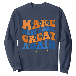 Make New York Great Again Sweatshirt Retro Wave Graphic