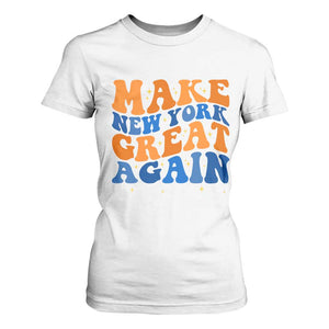 Make New York Great Again T Shirt For Women Retro Wave Graphic