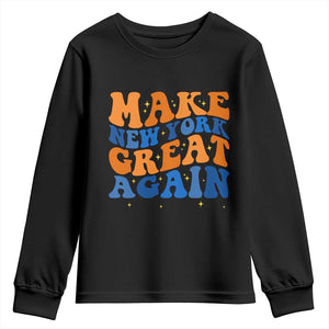Make New York Great Again Youth Sweatshirt Retro Wave Graphic
