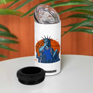 Funny Statue Of Liberty Hoops Fan 4 in 1 Can Cooler Tumbler New York Sports Gift