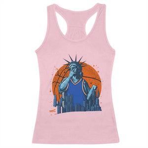 Funny Statue Of Liberty Hoops Fan Racerback Tank Top New York Sports Gift