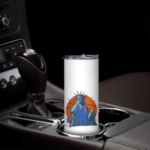 Funny Statue Of Liberty Hoops Fan Skinny Tumbler New York Sports Gift