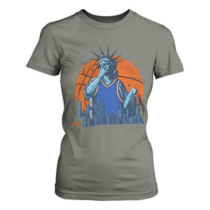 Funny Statue Of Liberty Hoops Fan T Shirt For Women New York Sports Gift
