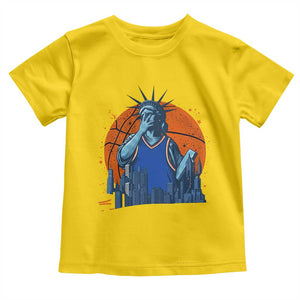Funny Statue Of Liberty Hoops Fan Toddler T Shirt New York Sports Gift