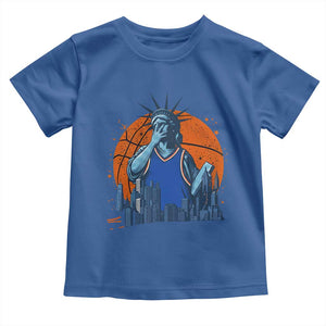 Funny Statue Of Liberty Hoops Fan Toddler T Shirt New York Sports Gift