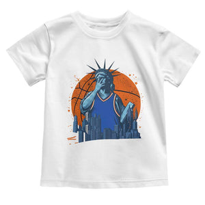 Funny Statue Of Liberty Hoops Fan Toddler T Shirt New York Sports Gift